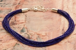Desiree Yellowhorse Genuine Blue Lapis 18" Long, 10 Strand Necklace